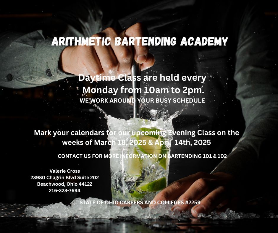 bartending academy flyer